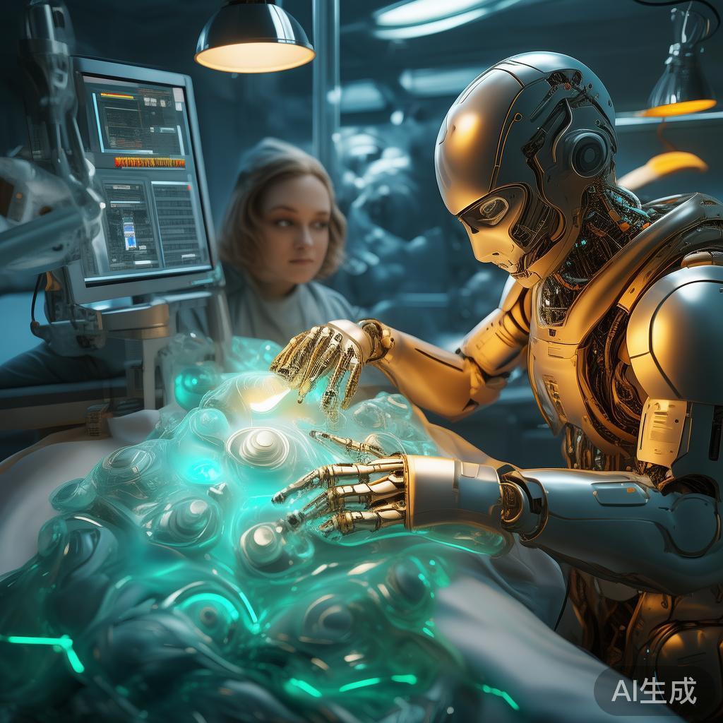 机器人医生进行超精密手术的人机协作场景
