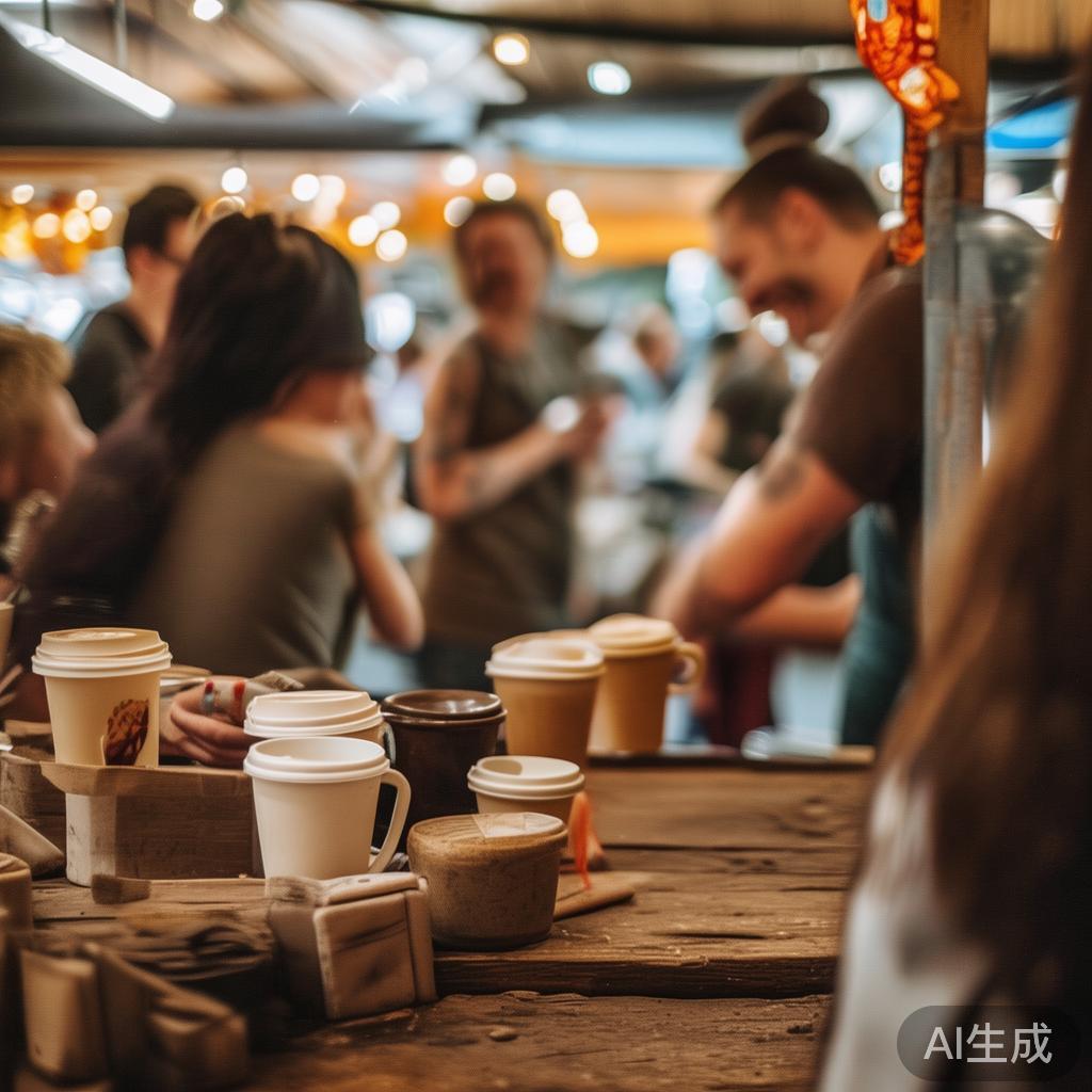 市集咖啡摊位带来真实体验的场景