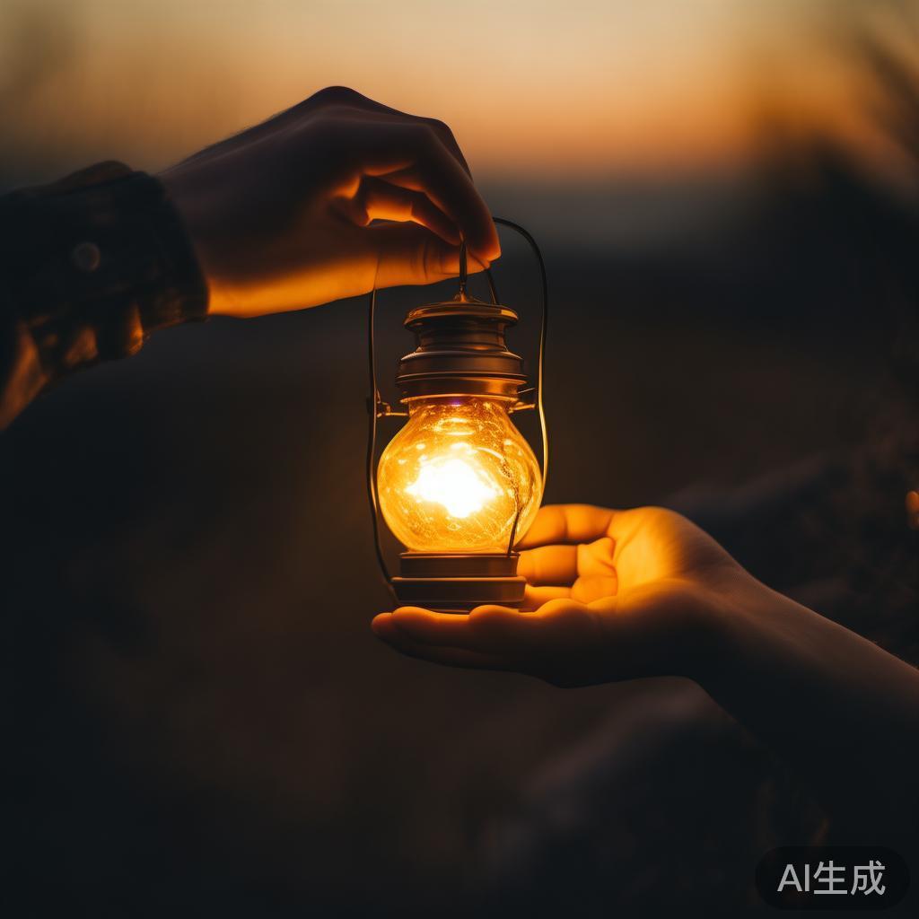 一人为疲惫的同伴点亮一盏小灯,传递温暖与希望