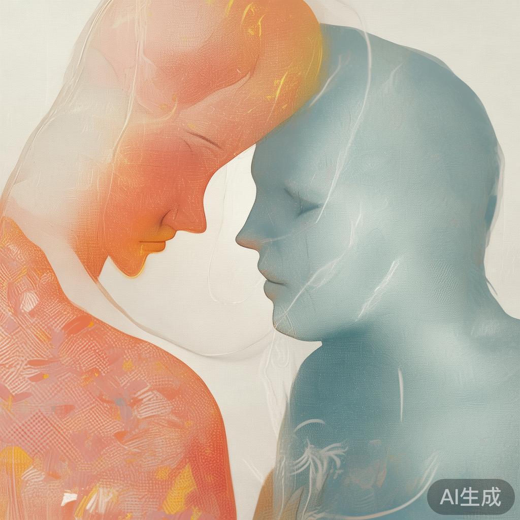 抽象表现人际关系中亲近与距离的平衡艺术