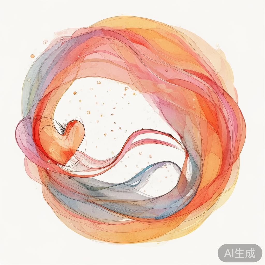 情感成长循环的抽象可视化图表