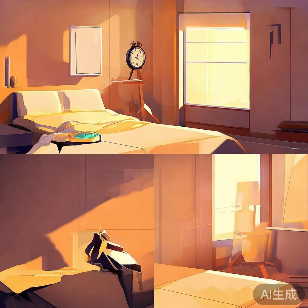 独自起床迎接新一天的温馨场景