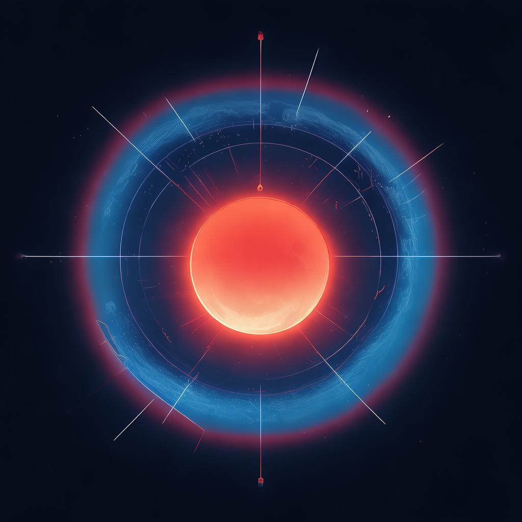 地球大气折射红光照亮月球的示意图